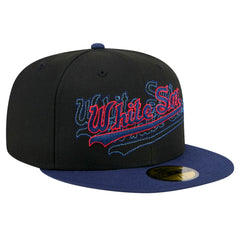 Chicago White Sox Shadow Stitch 59FIFTY Fitted Hat Black