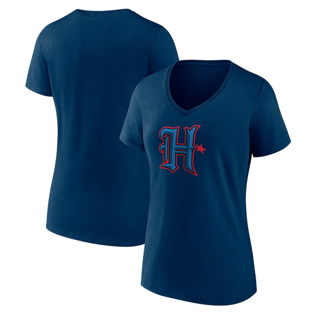Houston Texans Women's Secondary Logo V-Neck T-Shirt - Navy sale