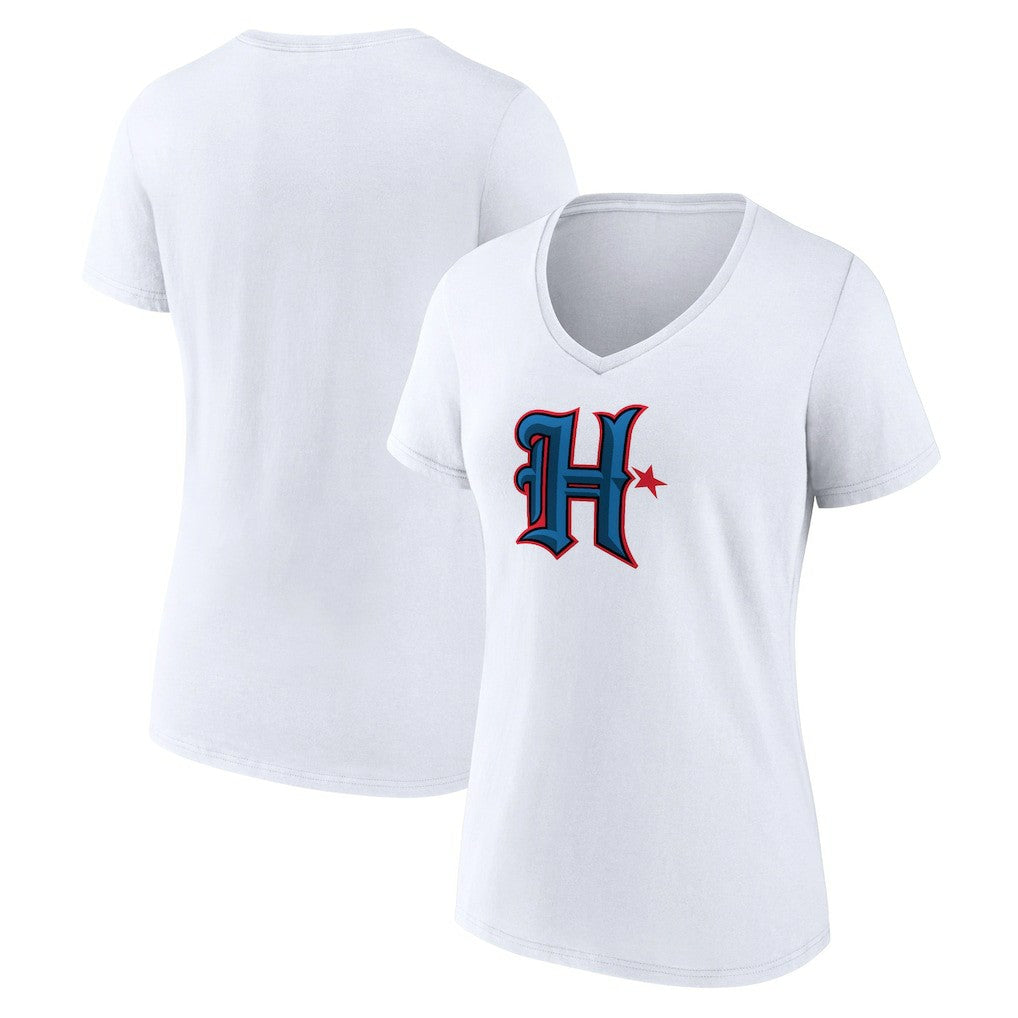 Houston Texans Women's Secondary Logo V-Neck T-Shirt - White outlet