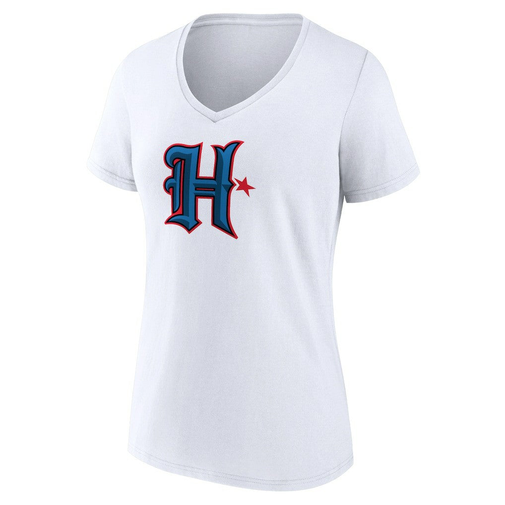 Houston Texans Women's Secondary Logo V-Neck T-Shirt - White outlet