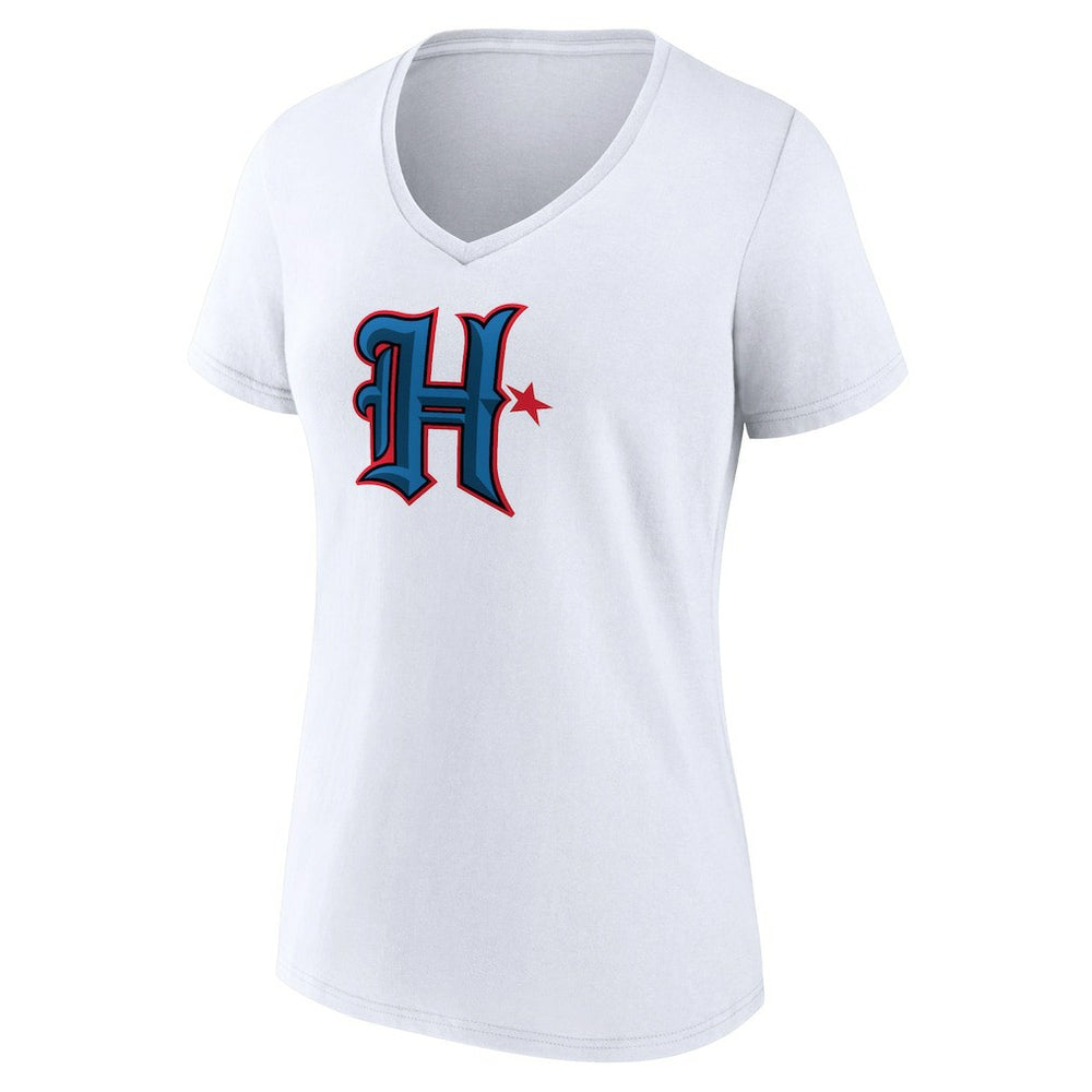 Houston Texans Women's Secondary Logo V-Neck T-Shirt - White outlet