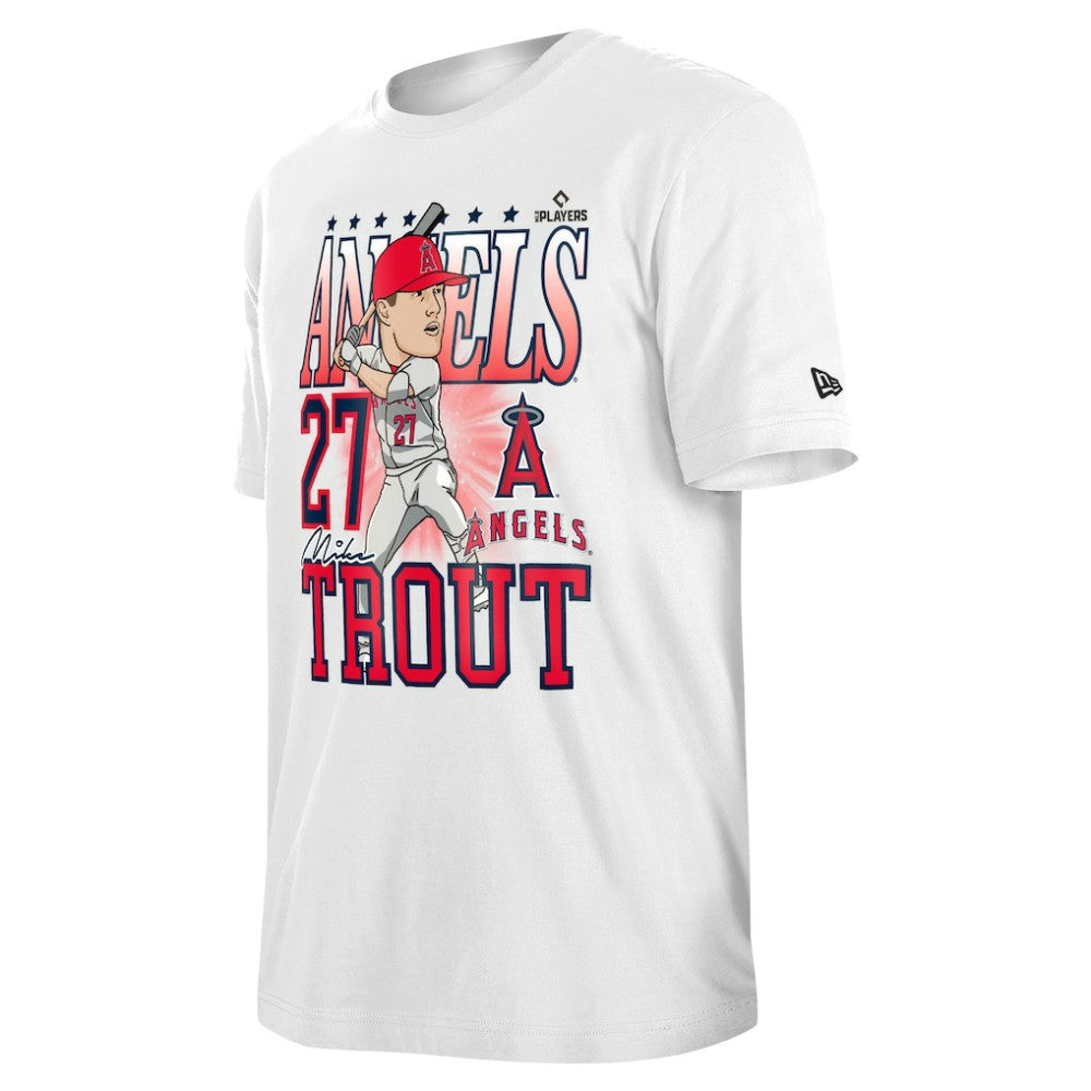 Mike Trout Los Angeles Angels Caricature T-Shirt White