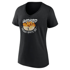 Chicago White Sox Women's Smothered Fries V-Neck T-Shirt Black