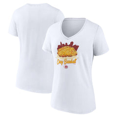 Cincinnati Reds Women's Chili V-Neck T-Shirt White