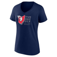 Cleveland Guardians Women's Two One Six V-Neck T-Shirt Navy