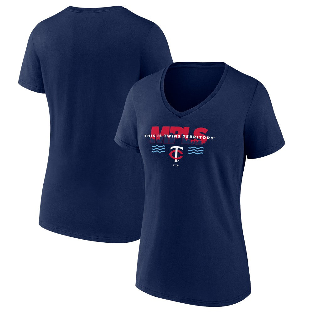 Minnesota Twins Women's Territory V-Neck T-Shirt Navy
