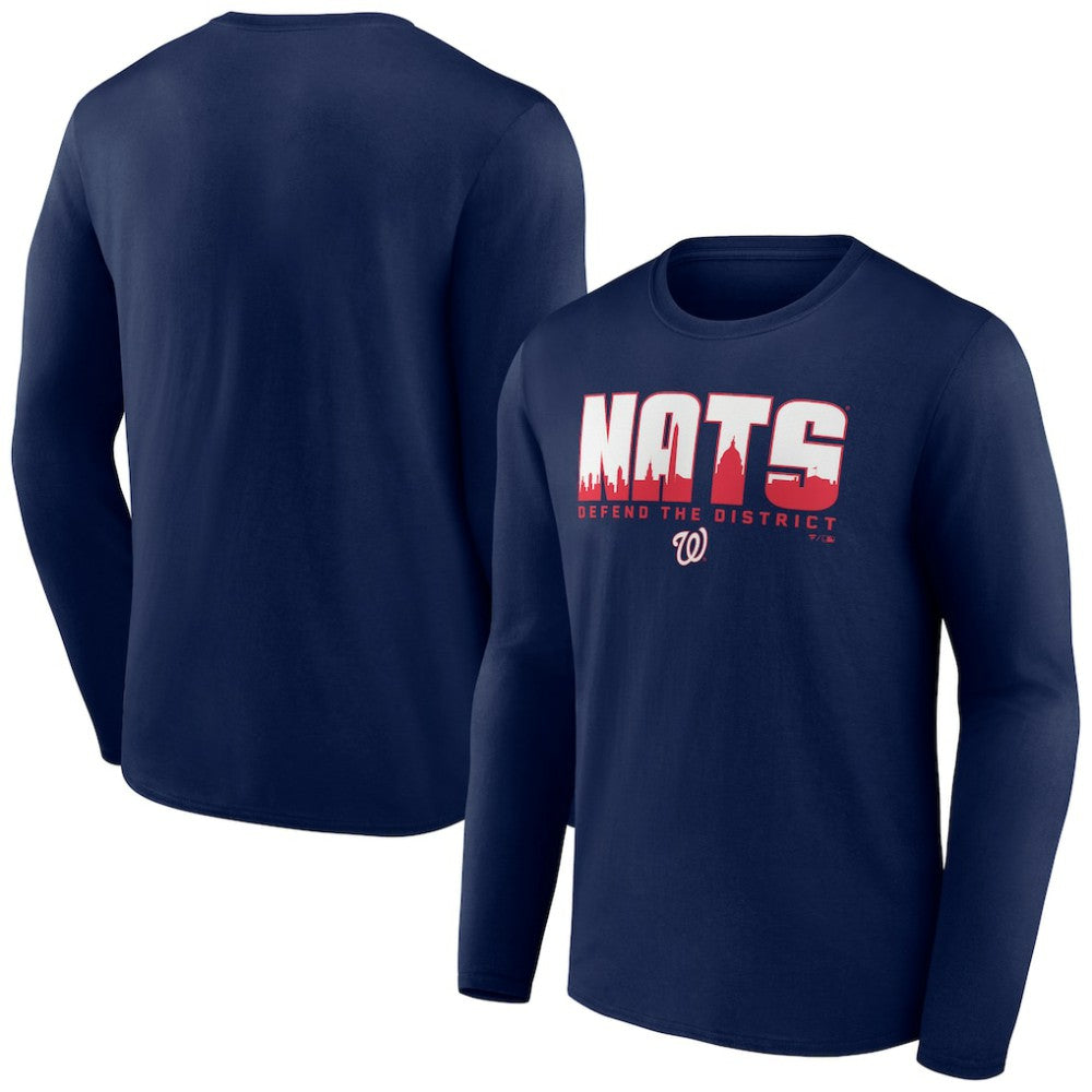 Washington Nationals Defend the District Long Sleeve T-Shirt Navy