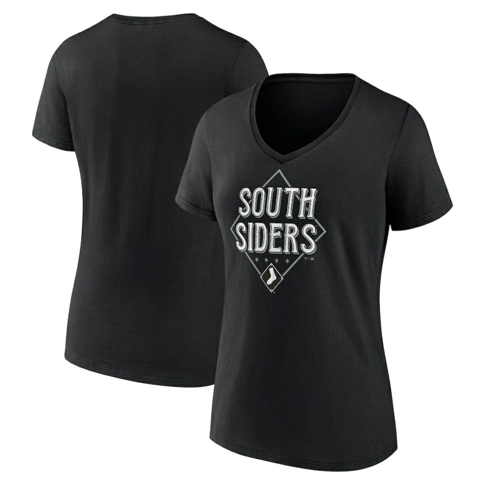 Chicago White Sox Women's South Siders V-Neck T-Shirt Black