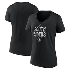 Chicago White Sox Women's South Siders V-Neck T-Shirt Black