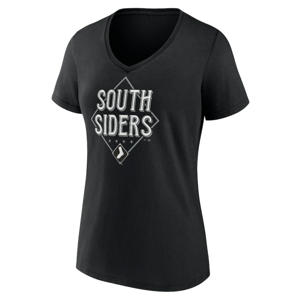 Chicago White Sox Women's South Siders V-Neck T-Shirt Black