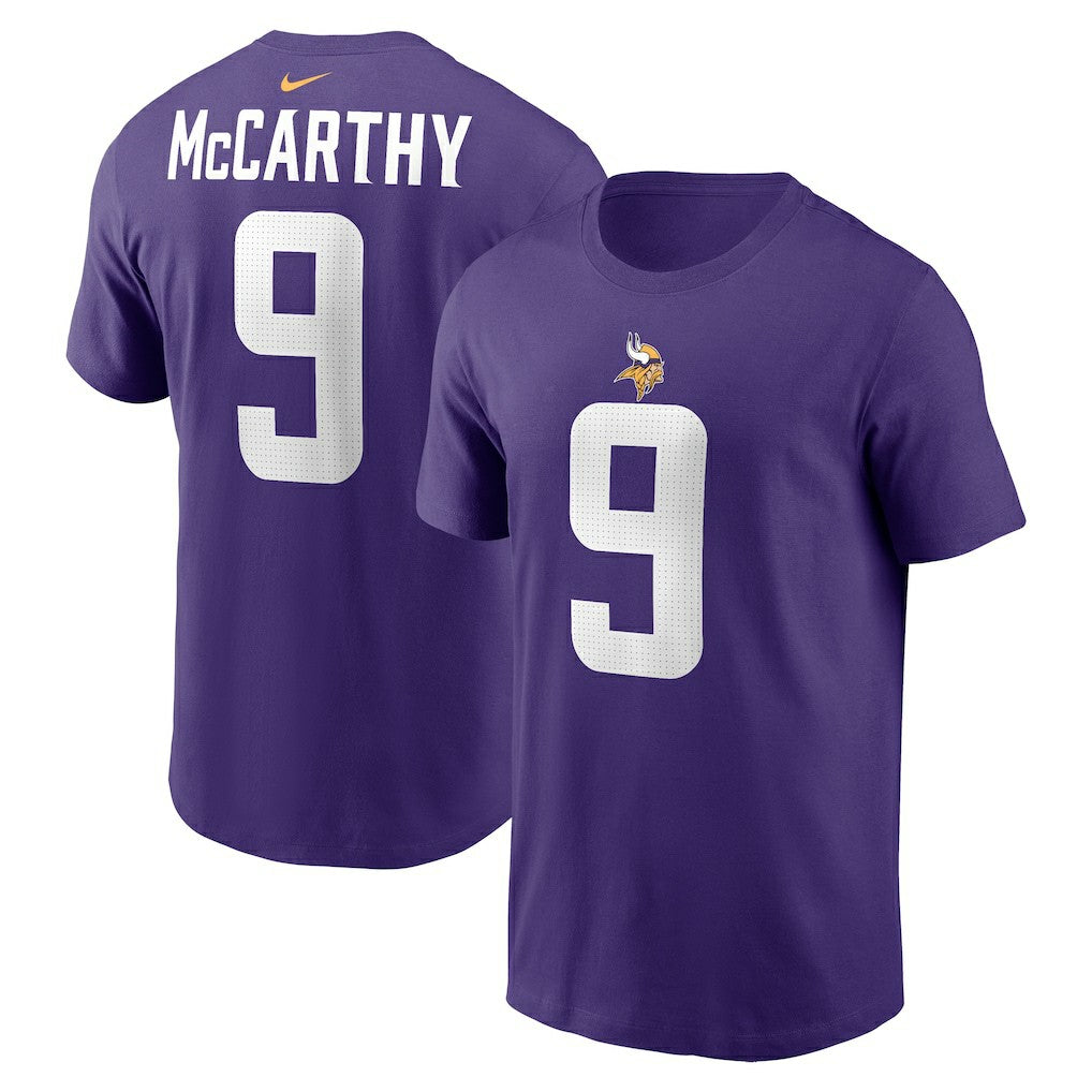 J.J. McCarthy Minnesota Vikings Youth Fuse Name & Number T-Shirt - Purple for sale