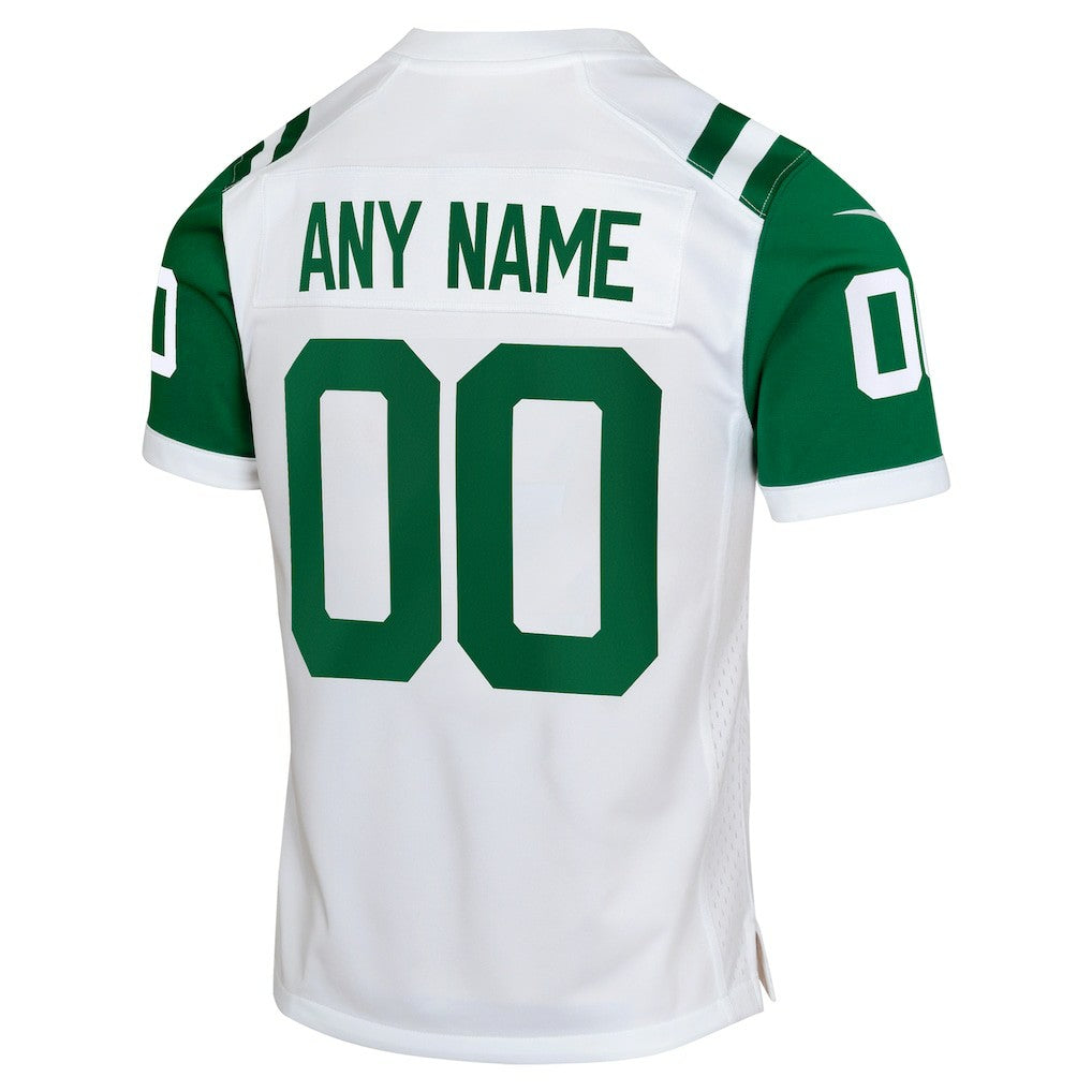 New York Jets Youth Classic Alternate Custom Replica Jersey - White for sale