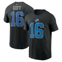 Jared Goff Detroit Lions Name & Number T-Shirt - Black discount