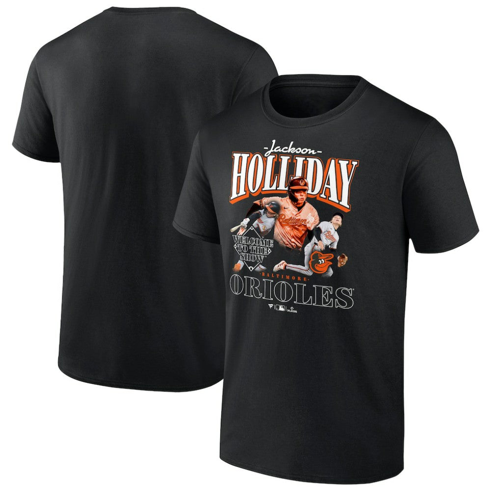Jackson Holliday Baltimore Orioles Welcome to the Show T-Shirt Black