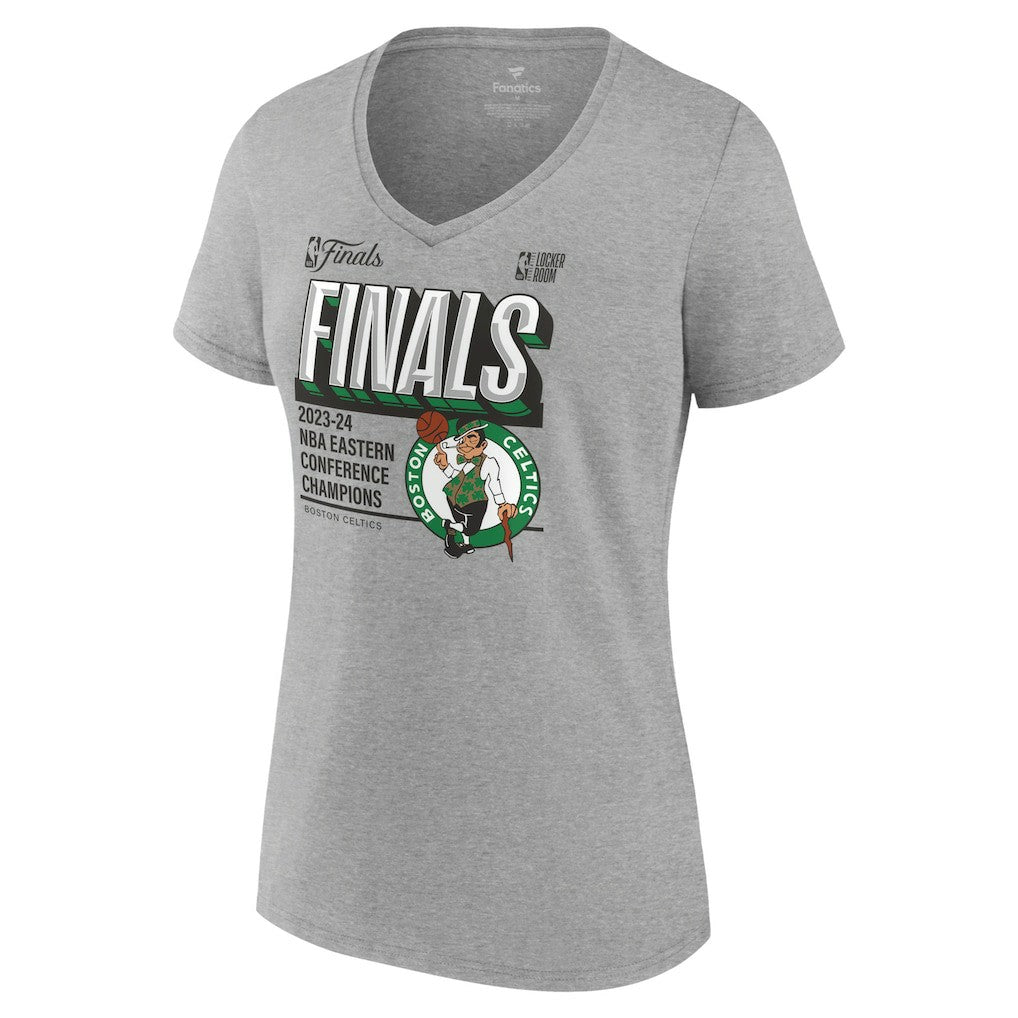 Boston Celtics Women's 2024 Eastern Conference Champions Locker Room Post Up Move V-Neck T-Shirt - Steel shop