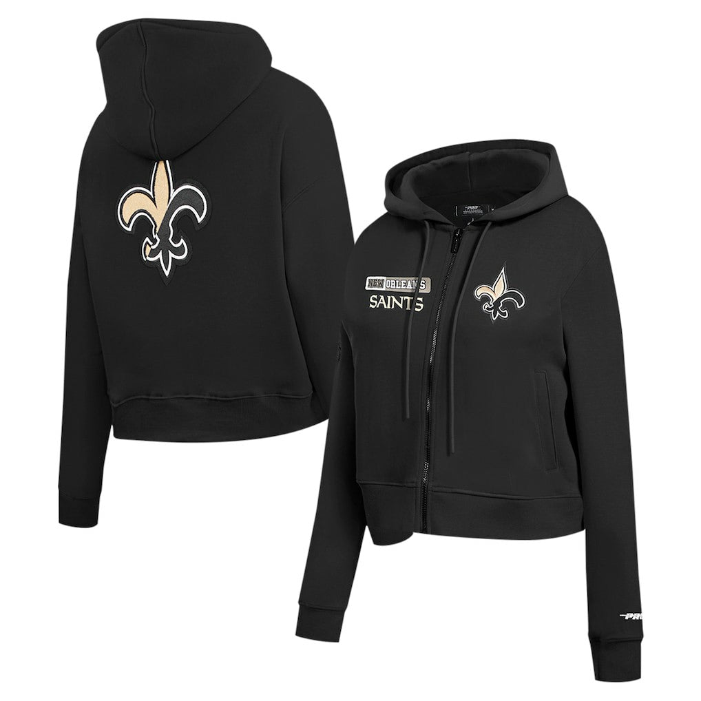 New Orleans Saints Pro Standard Women's Split Logo Full-Zip Hoodie - Black outlet