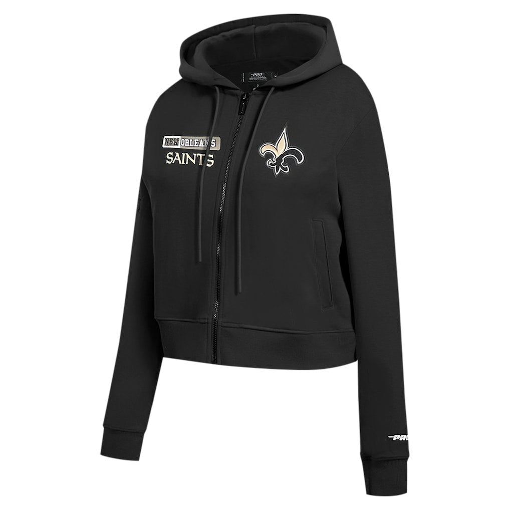 New Orleans Saints Pro Standard Women's Split Logo Full-Zip Hoodie - Black outlet