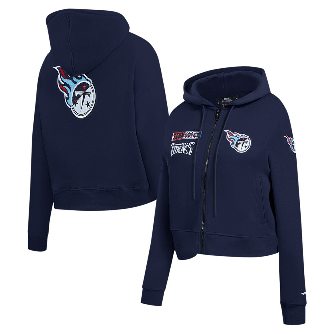 Tennessee Titans Pro Standard Women's Split Logo Full-Zip Hoodie - Navy cheap