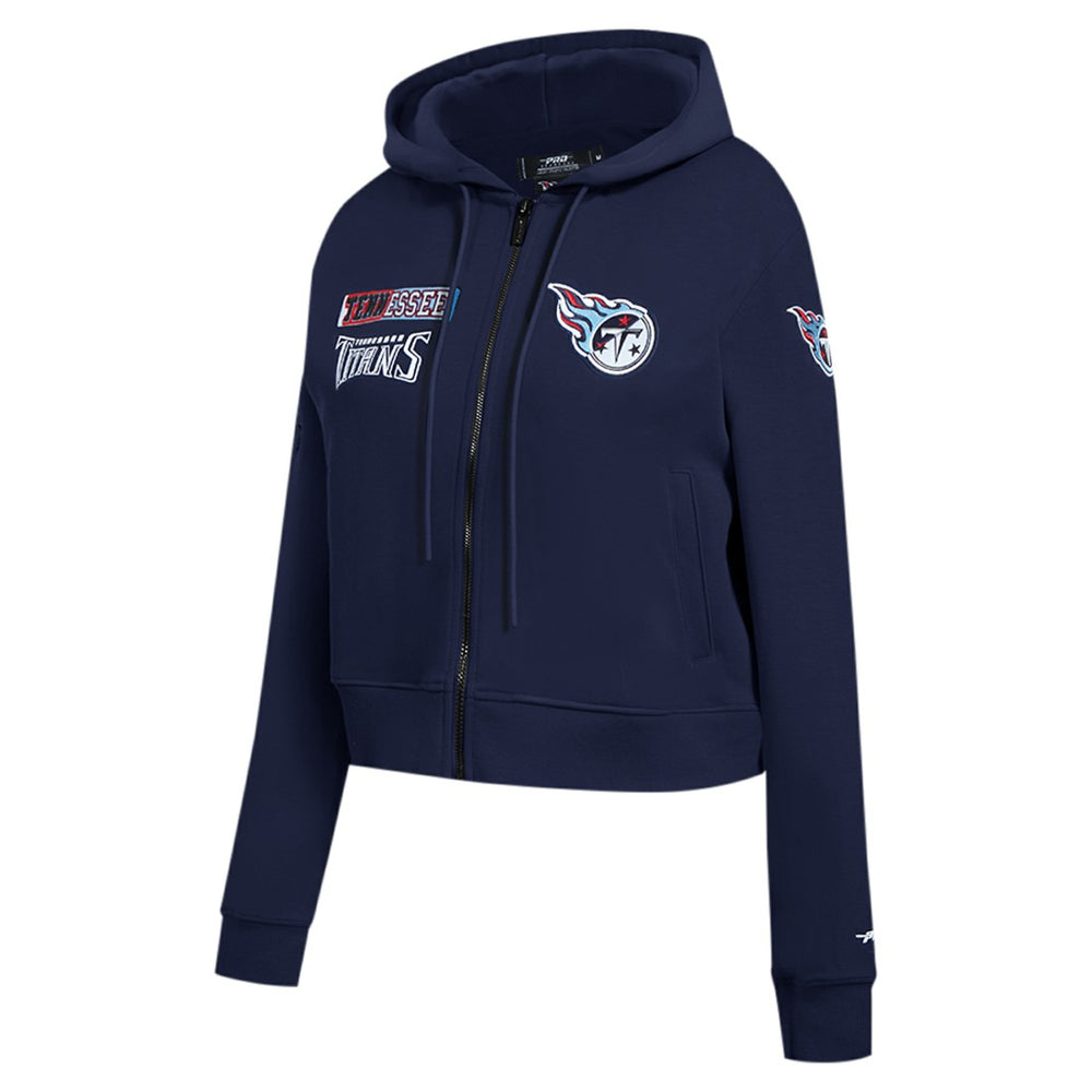 Tennessee Titans Pro Standard Women's Split Logo Full-Zip Hoodie - Navy cheap