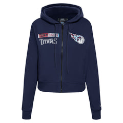 Tennessee Titans Pro Standard Women's Split Logo Full-Zip Hoodie - Navy cheap