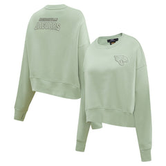 Jacksonville Jaguars Pro Standard Women's Oversized Cropped Neutral Pullover Sweatshirt - Light Green sale