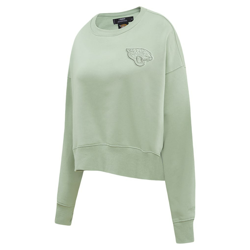 Jacksonville Jaguars Pro Standard Women's Oversized Cropped Neutral Pullover Sweatshirt - Light Green sale