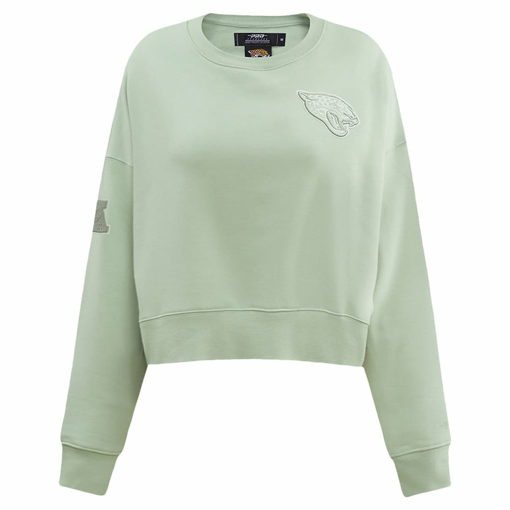 Jacksonville Jaguars Pro Standard Women's Oversized Cropped Neutral Pullover Sweatshirt - Light Green sale