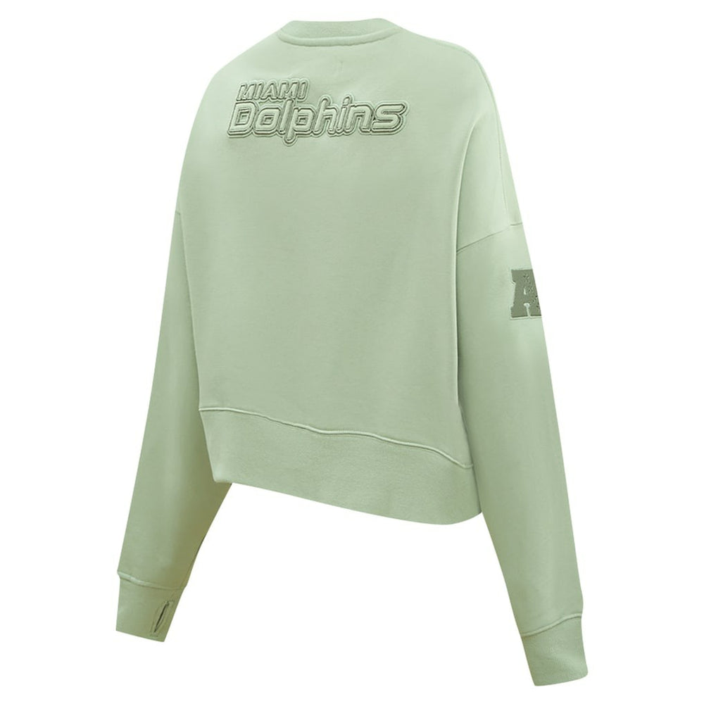 Miami Dolphins Pro Standard Women's Oversized Cropped Neutral Pullover Sweatshirt - Light Green for sale