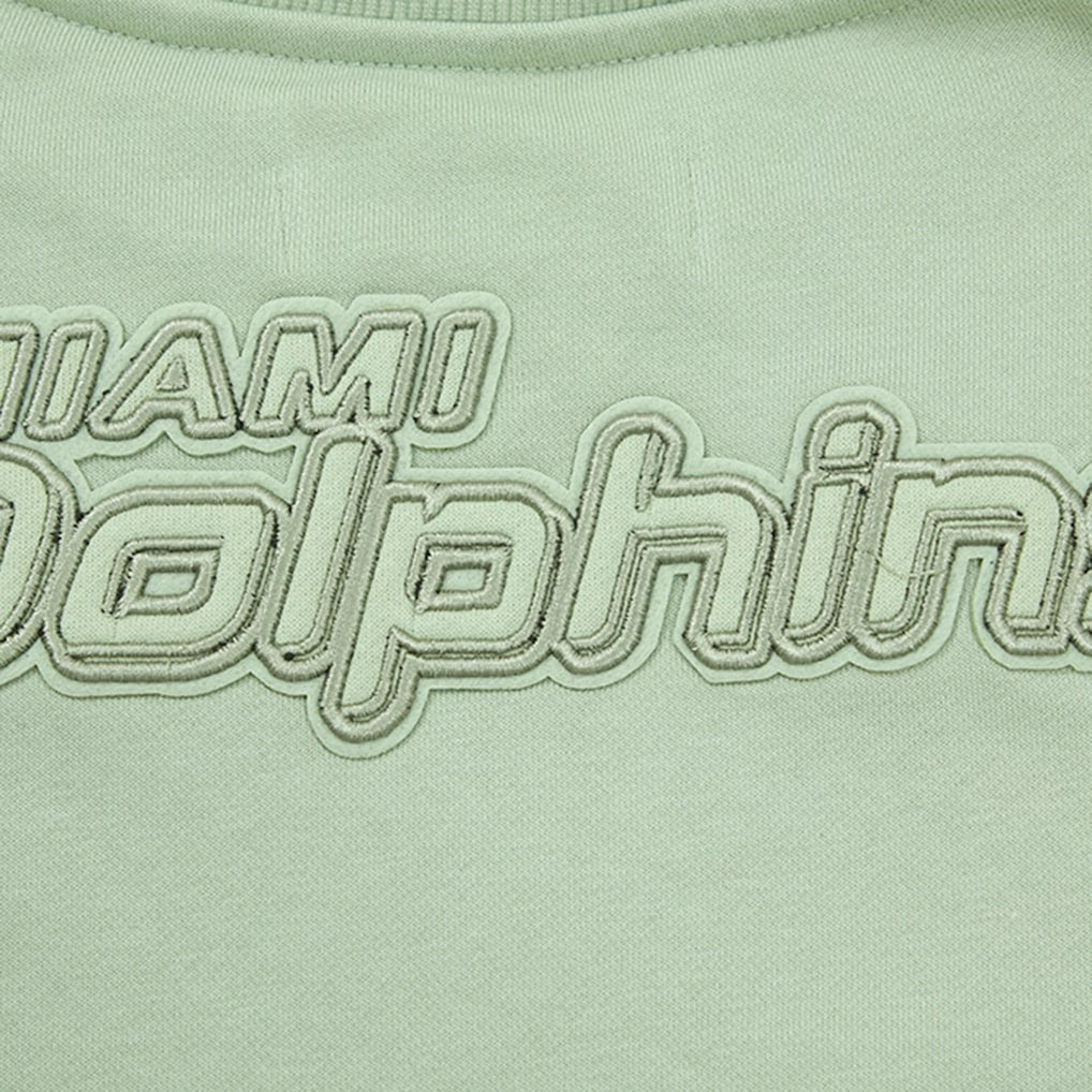 Miami Dolphins Pro Standard Women's Oversized Cropped Neutral Pullover Sweatshirt - Light Green for sale