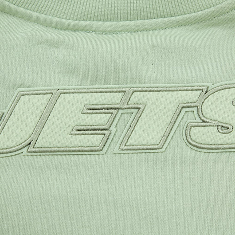 New York Jets Pro Standard Women's Oversized Cropped Neutral Pullover Sweatshirt - Light Green on sale