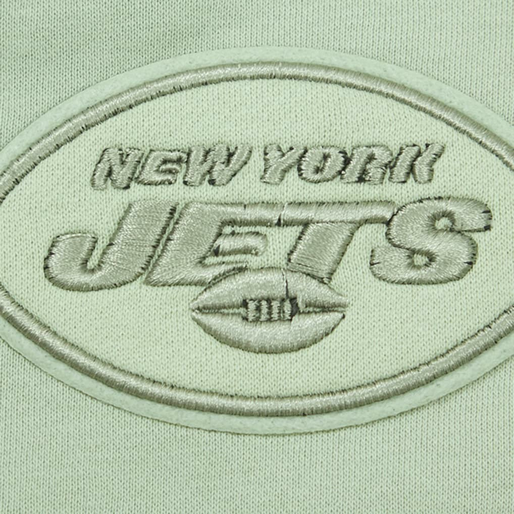 New York Jets Pro Standard Women's Oversized Cropped Neutral Pullover Sweatshirt - Light Green on sale