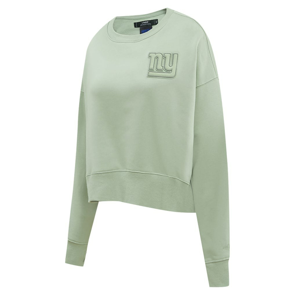 New York Giants Pro Standard Women's Oversized Cropped Neutral Pullover Sweatshirt - Light Green cheap