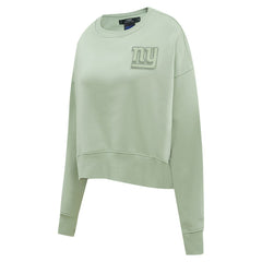 New York Giants Pro Standard Women's Oversized Cropped Neutral Pullover Sweatshirt - Light Green cheap