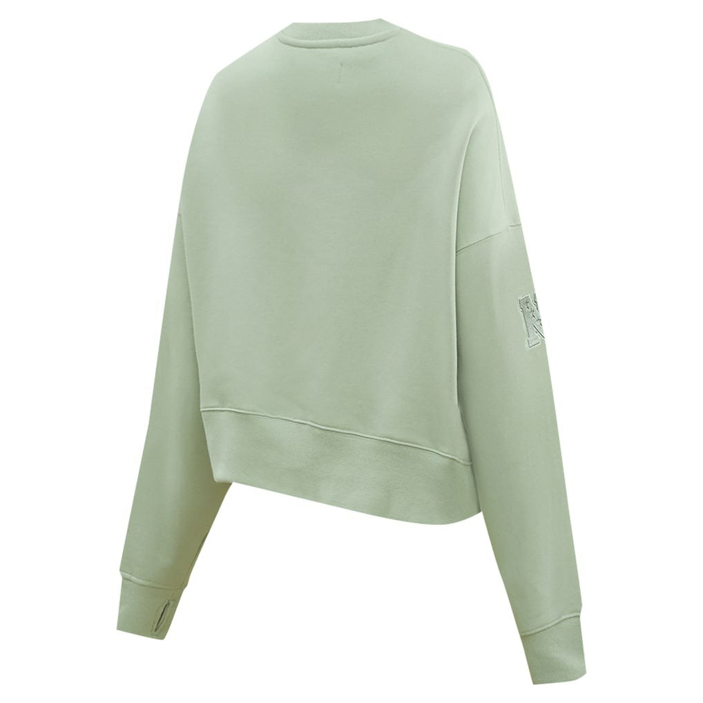 New York Giants Pro Standard Women's Oversized Cropped Neutral Pullover Sweatshirt - Light Green cheap