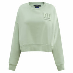 New York Giants Pro Standard Women's Oversized Cropped Neutral Pullover Sweatshirt - Light Green cheap