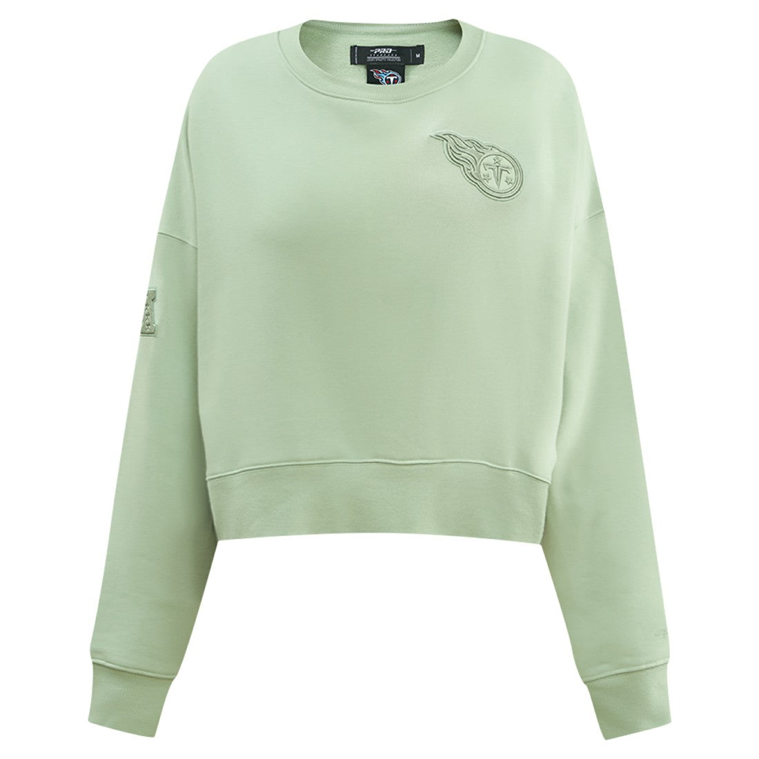 Tennessee Titans Pro Standard Women's Oversized Cropped Neutral Pullover Sweatshirt - Light Green for sale