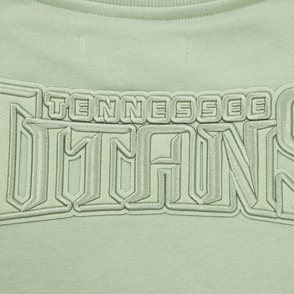 Tennessee Titans Pro Standard Women's Oversized Cropped Neutral Pullover Sweatshirt - Light Green for sale