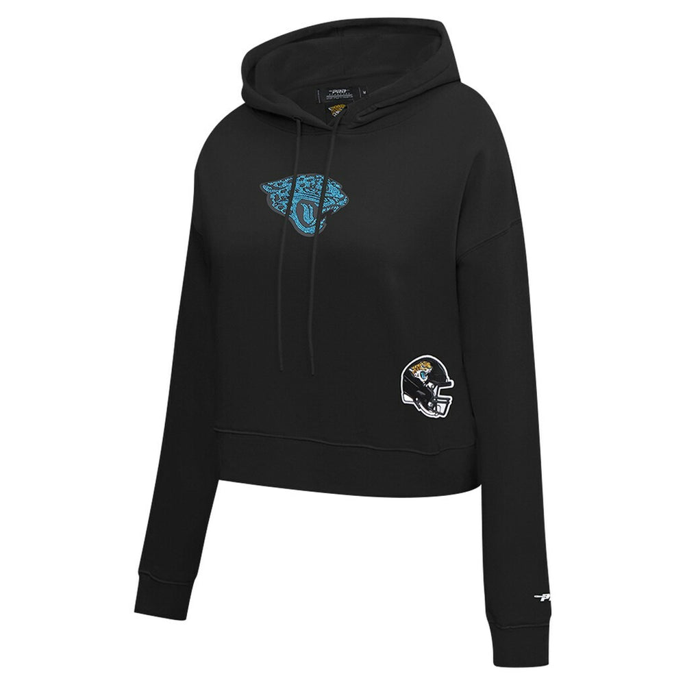 Jacksonville Jaguars Pro Standard Women's Jeweled Cropped Pullover Hoodie - Black discount