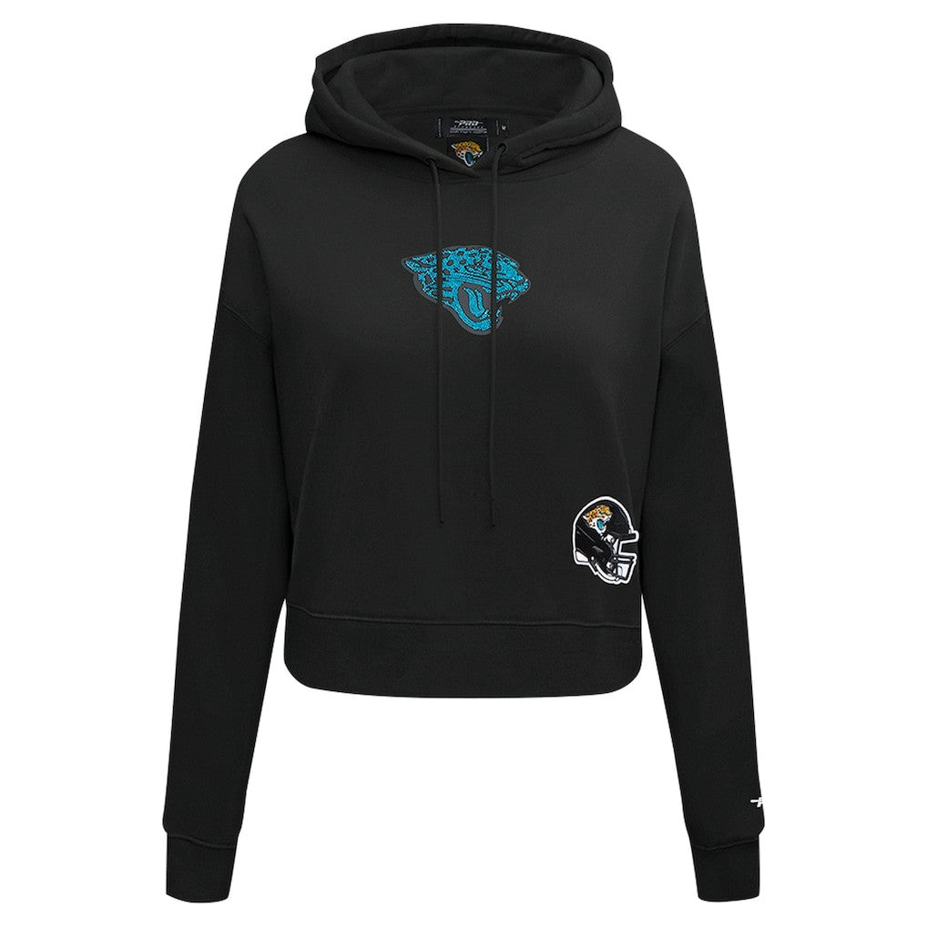 Jacksonville Jaguars Pro Standard Women's Jeweled Cropped Pullover Hoodie - Black discount