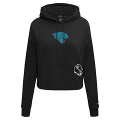 Jacksonville Jaguars Pro Standard Women's Jeweled Cropped Pullover Hoodie - Black discount