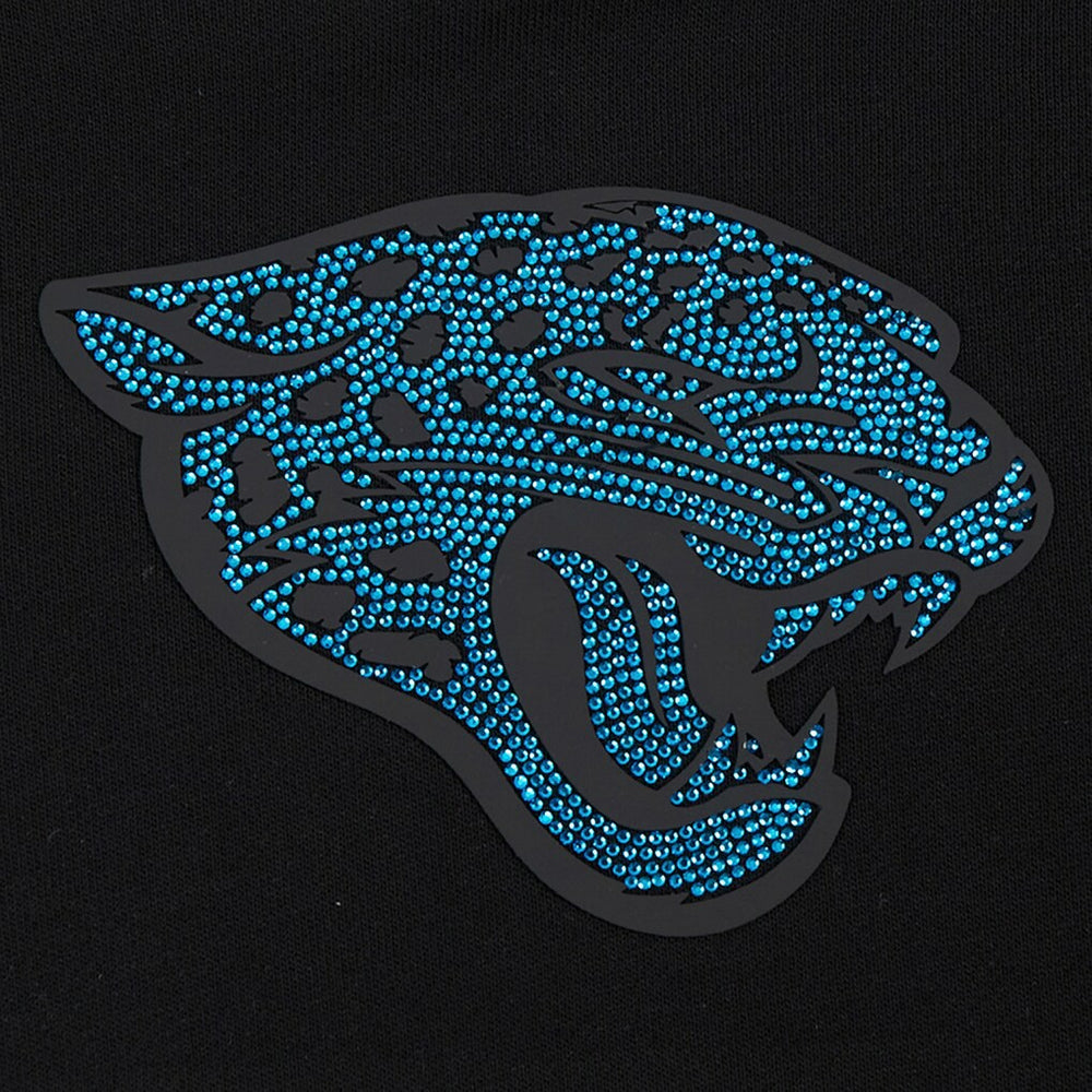 Jacksonville Jaguars Pro Standard Women's Jeweled Cropped Pullover Hoodie - Black discount