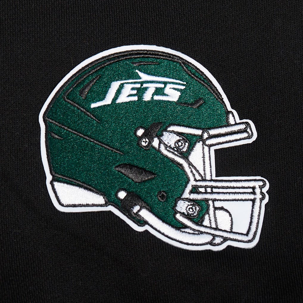 New York Jets Pro Standard Women's Jeweled Cropped Pullover Hoodie - Black outlet