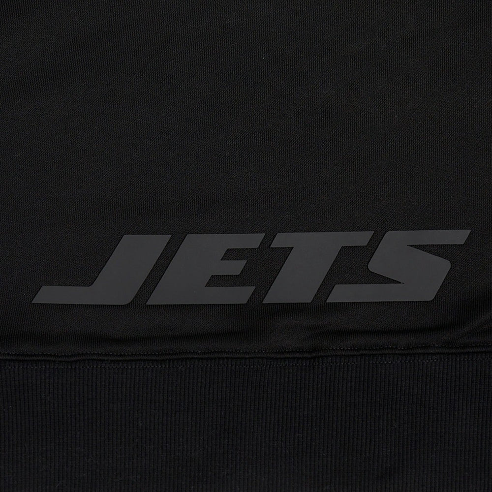 New York Jets Pro Standard Women's Jeweled Cropped Pullover Hoodie - Black outlet