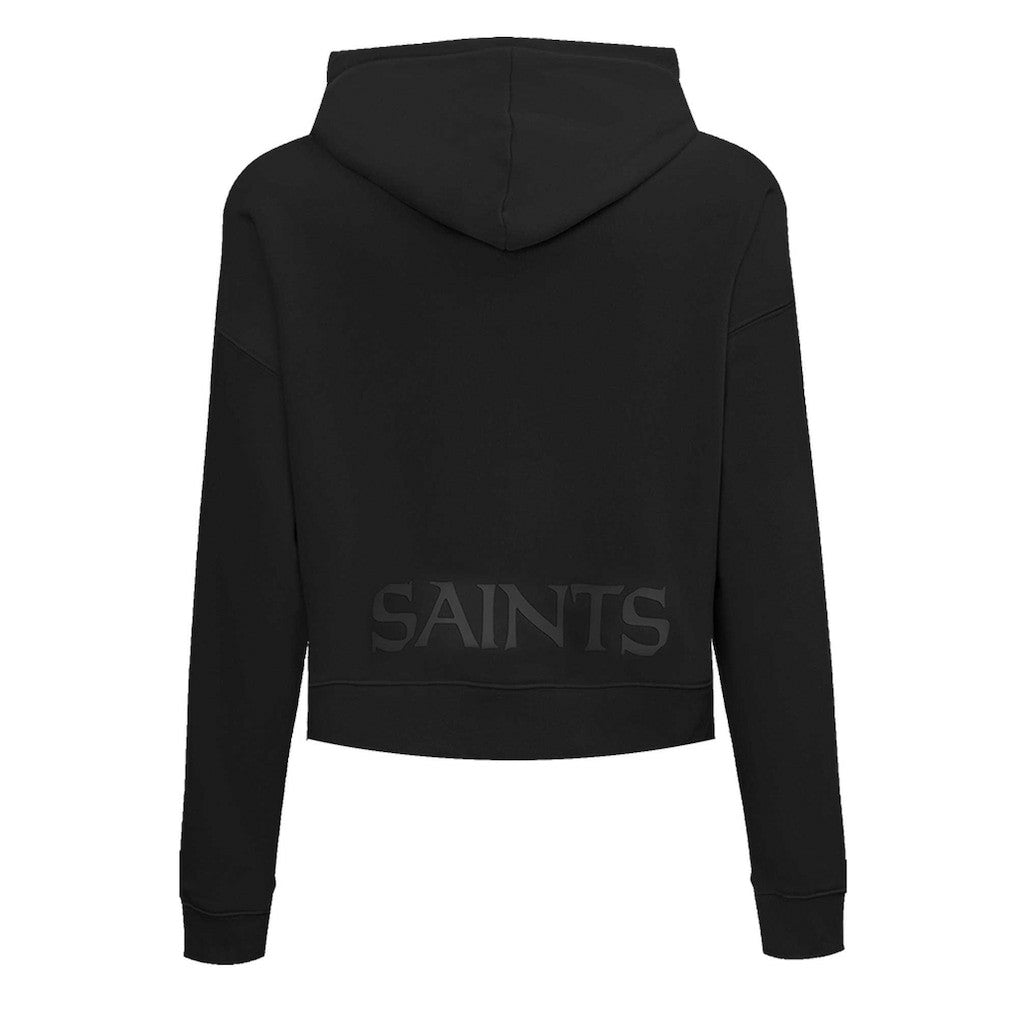 New Orleans Saints Pro Standard Women's Jeweled Cropped Pullover Hoodie - Black cheap