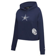 Dallas Cowboys Pro Standard Women's Jeweled Cropped Pullover Hoodie - Navy outlet