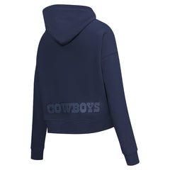 Dallas Cowboys Pro Standard Women's Jeweled Cropped Pullover Hoodie - Navy outlet