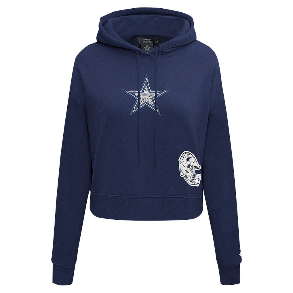 Dallas Cowboys Pro Standard Women's Jeweled Cropped Pullover Hoodie - Navy outlet