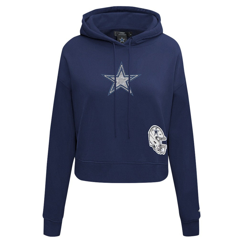 Dallas Cowboys Pro Standard Women's Jeweled Cropped Pullover Hoodie - Navy outlet