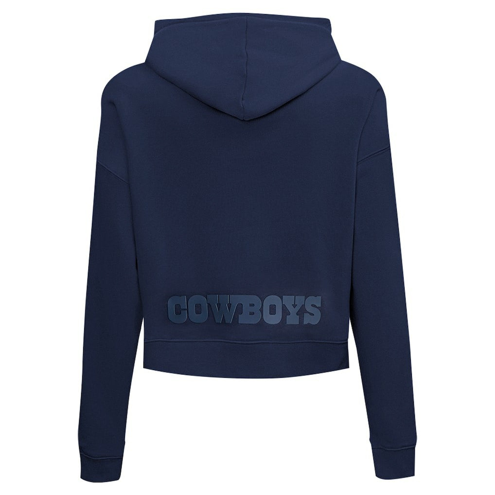 Dallas Cowboys Pro Standard Women's Jeweled Cropped Pullover Hoodie - Navy outlet