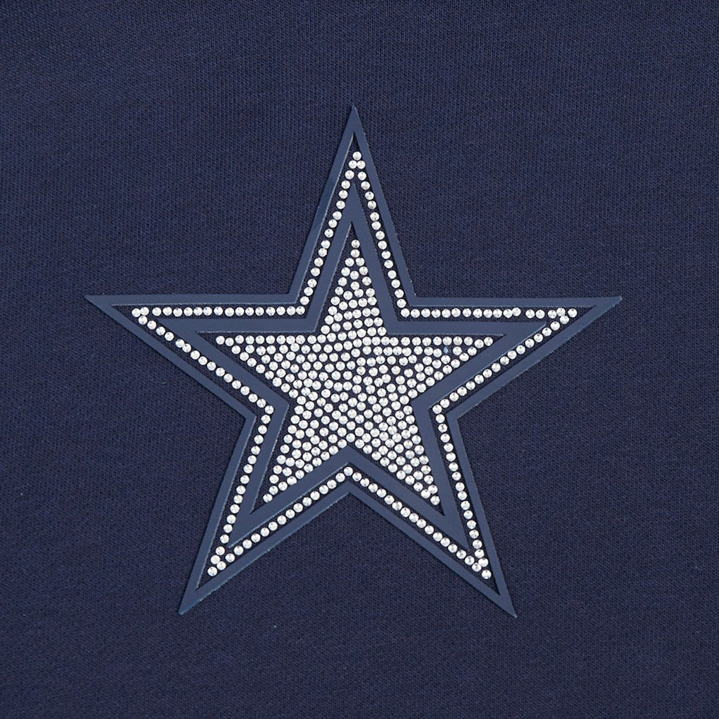 Dallas Cowboys Pro Standard Women's Jeweled Cropped Pullover Hoodie - Navy outlet